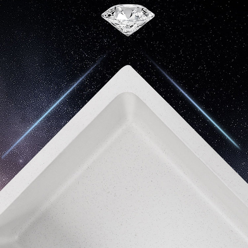 Quartz Kitchen Sink Rectangular Shape Single Bowl Kitchen Sink with Drain Strainer Kit