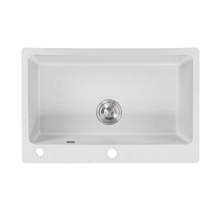 Quartz Kitchen Sink Rectangular Shape Single Bowl Kitchen Sink with Drain Strainer Kit