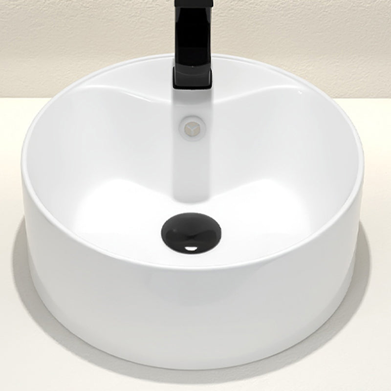 Round Vessel Bathroom Sink Vitreous China Vessel Lavatory Sink