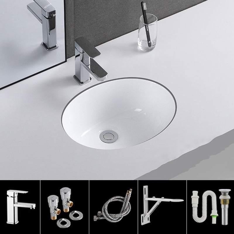 Classic Porcelain Bathroom Sink Trough Bathroom Sink in White