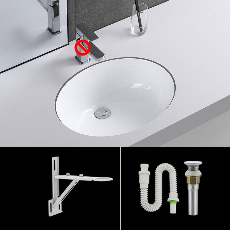 Classic Porcelain Bathroom Sink Trough Bathroom Sink in White