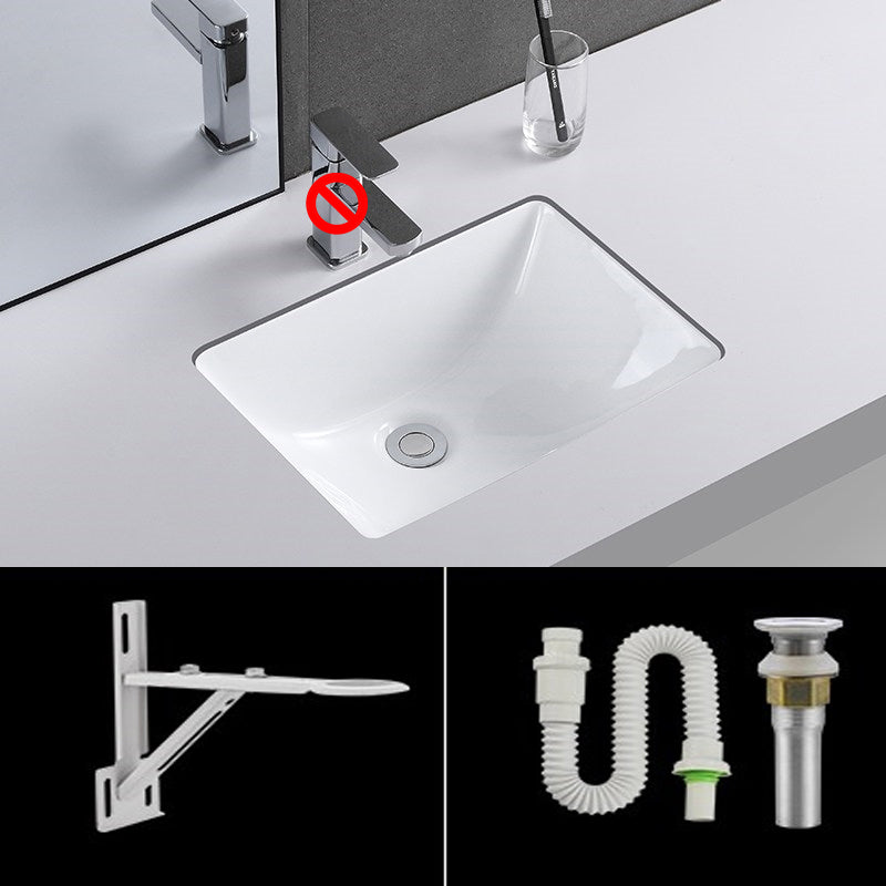 Classic Porcelain Bathroom Sink Trough Bathroom Sink in White