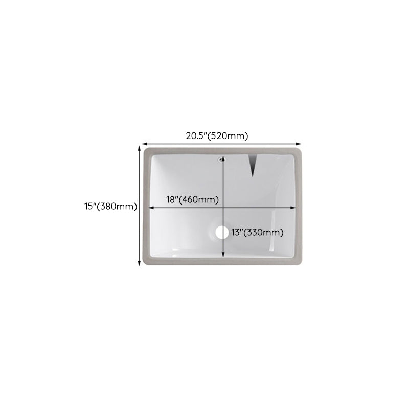 Classic Porcelain Bathroom Sink Trough Bathroom Sink in White