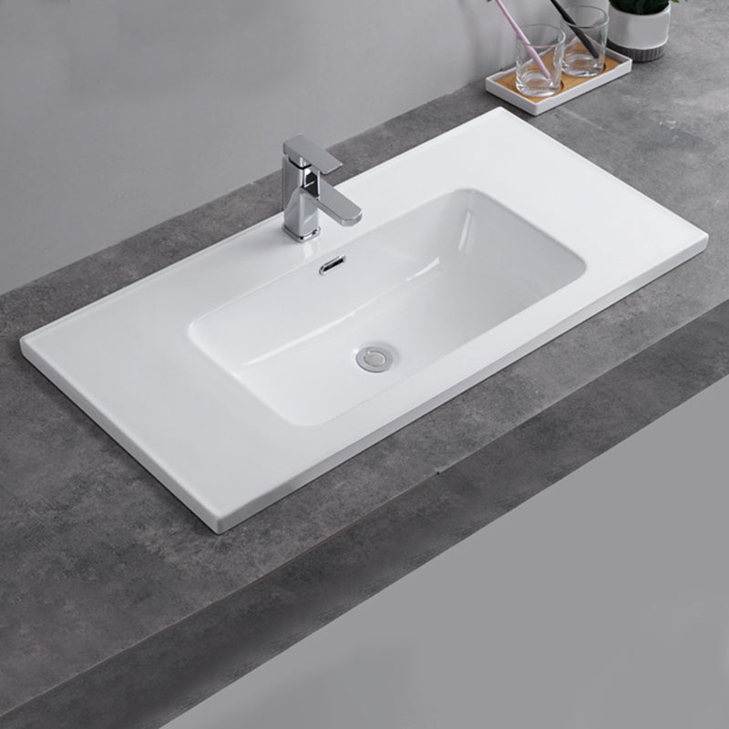 Modern Bathroom Sink Rectangular Trough Sink (Not Included Faucet)