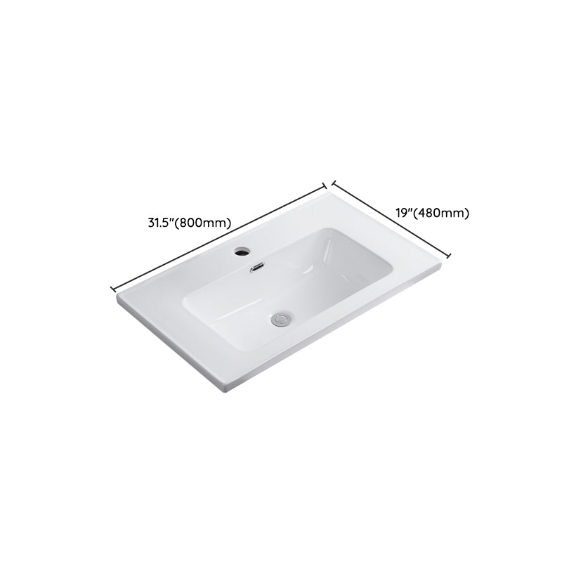 Modern Bathroom Sink Rectangular Trough Sink (Not Included Faucet)