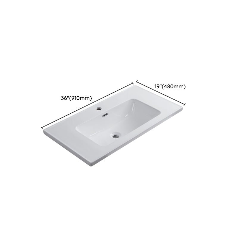 Modern Bathroom Sink Rectangular Trough Sink (Not Included Faucet)