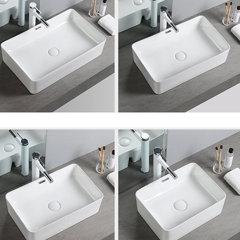 Modern Square Wash Stand Ceramic Metal Undermount Bathroom Sink