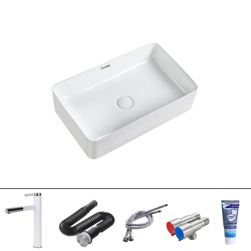 Modern Square Wash Stand Ceramic Metal Undermount Bathroom Sink