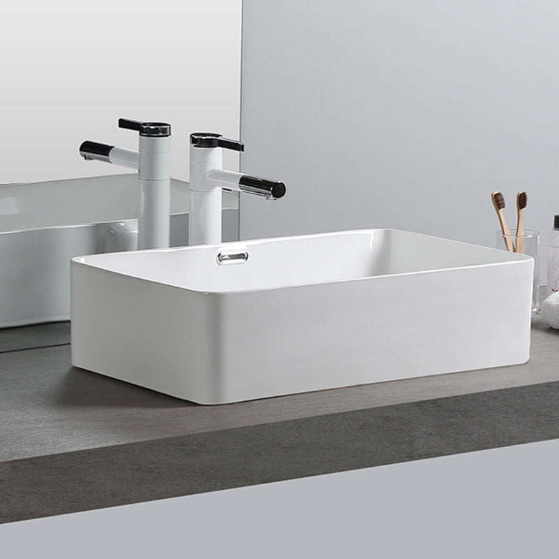 Modern Square Wash Stand Ceramic Metal Undermount Bathroom Sink