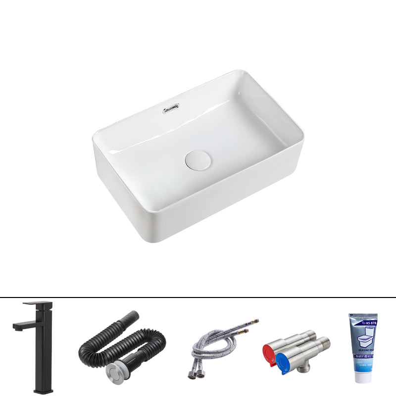 Modern Square Wash Stand Ceramic Metal Undermount Bathroom Sink