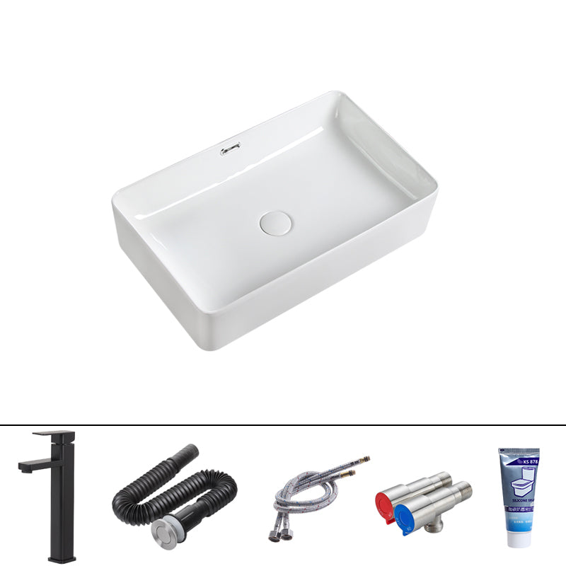 Modern Square Wash Stand Ceramic Metal Undermount Bathroom Sink