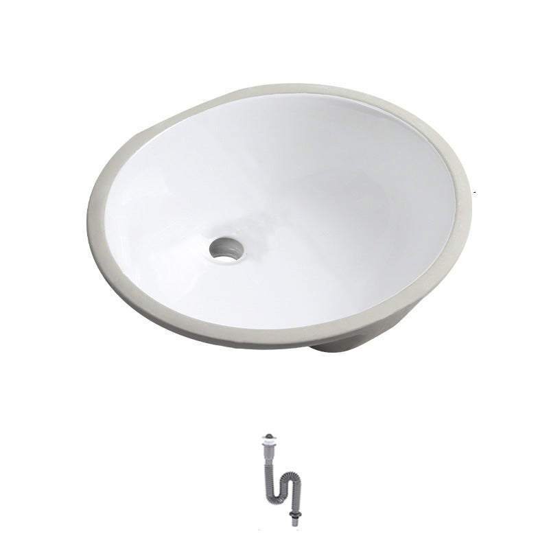 Contemporary Round Wash Stand Ceramic Undermount Bathroom Sink