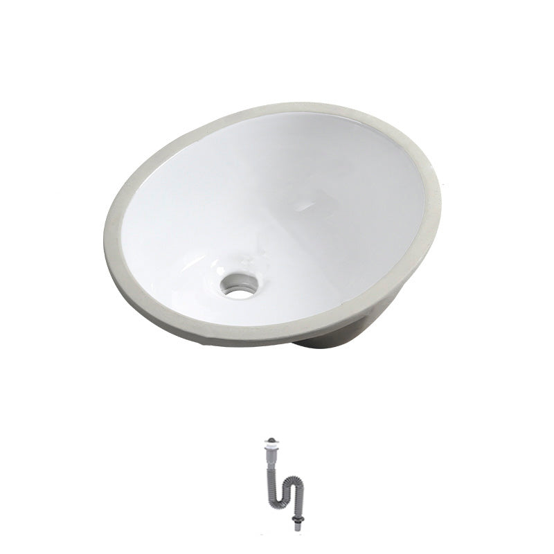 Contemporary Round Wash Stand Ceramic Undermount Bathroom Sink