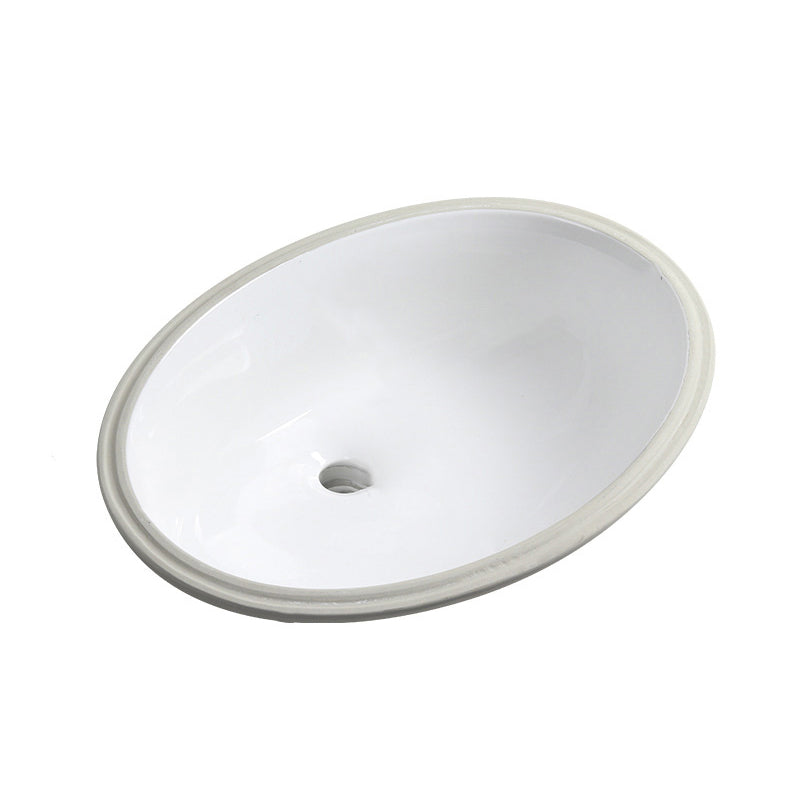 Contemporary Round Wash Stand Ceramic Undermount Bathroom Sink