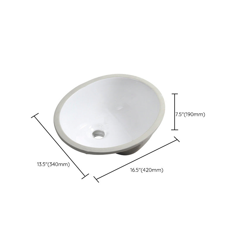 Contemporary Round Wash Stand Ceramic Undermount Bathroom Sink