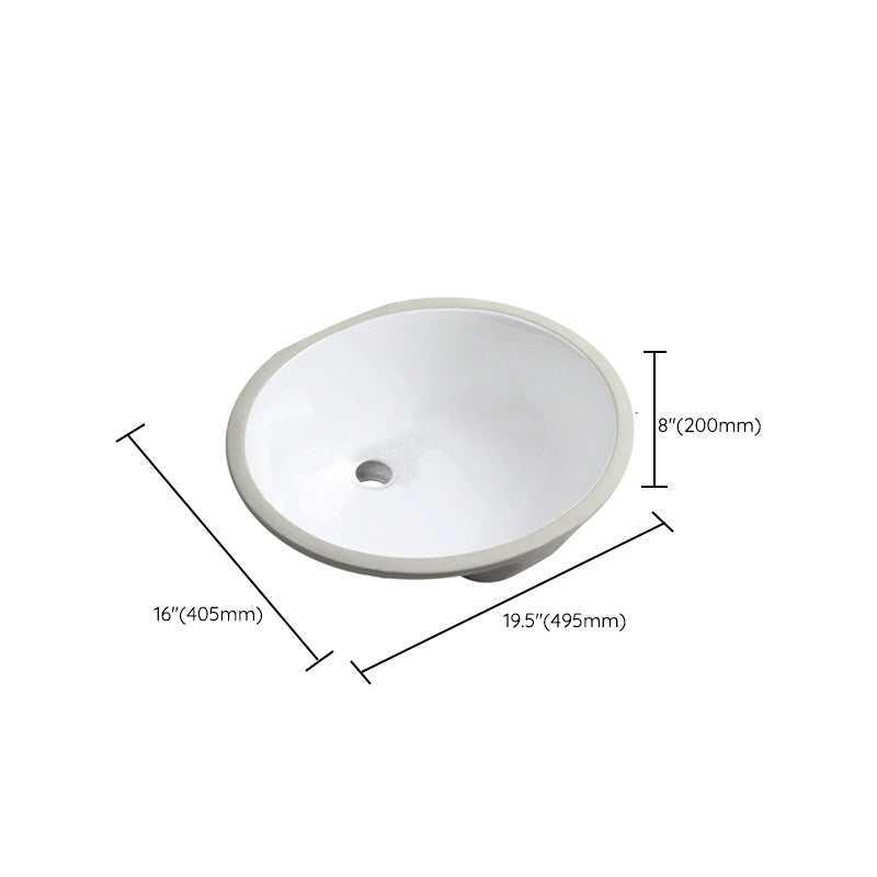 Contemporary Round Wash Stand Ceramic Undermount Bathroom Sink