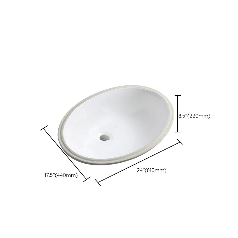Contemporary Round Wash Stand Ceramic Undermount Bathroom Sink
