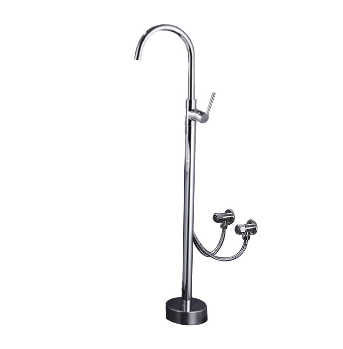 High Arc Floor Mounted Contemporary Metal Lever Handle Floor Mount