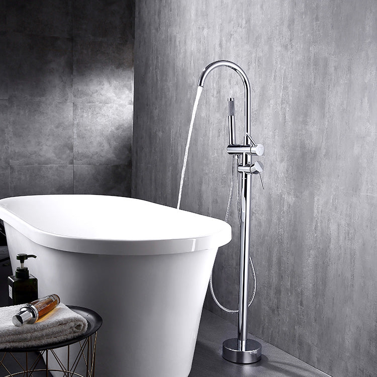 High Arc Floor Mounted Contemporary Metal Lever Handle Floor Mount