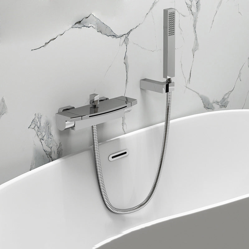 Contemporary Metal Bathtub Faucet Double-Handle Bathroom Faucet