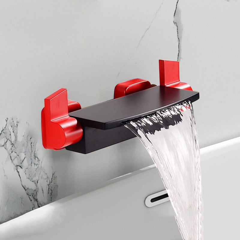 Contemporary Metal Bathtub Faucet Double-Handle Bathroom Faucet