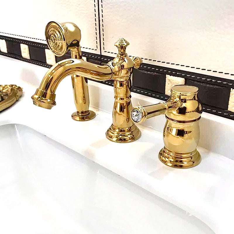 Deck Mounted Roman Tub Faucet Low Arc Copper Roman Tub Faucet Set