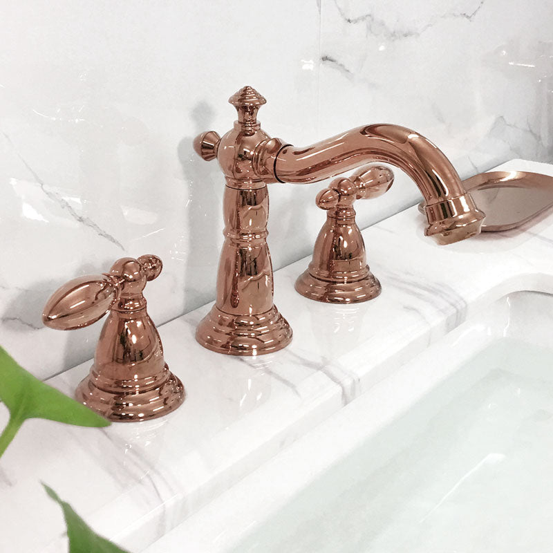 Deck Mounted Roman Tub Faucet Low Arc Copper Roman Tub Faucet Set