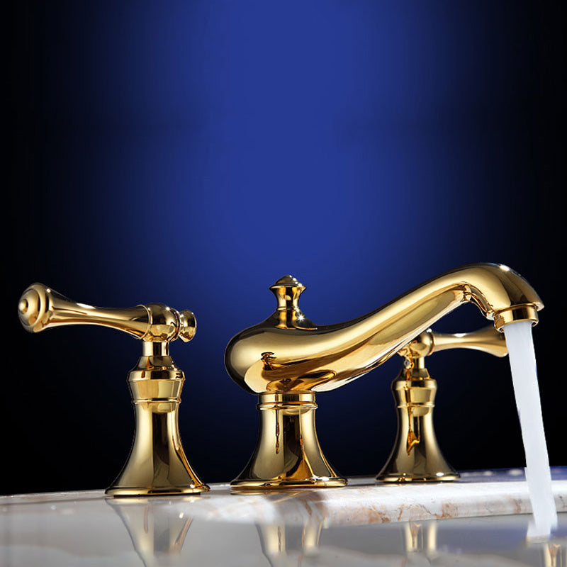 Deck Mounted Roman Tub Faucet Low Arc Copper Roman Tub Faucet Set
