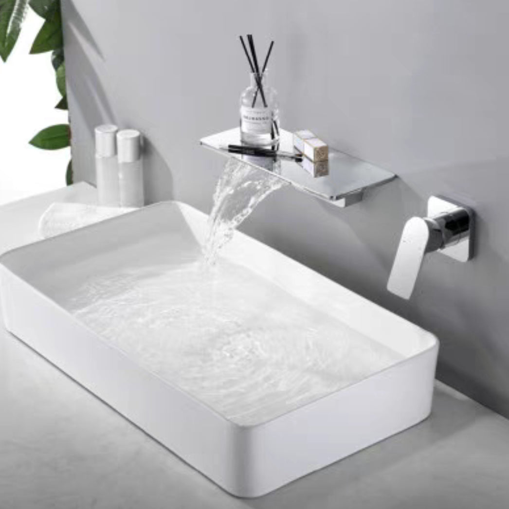 Waterfall Spout Tub Faucet Trim Metal Knob Handle Bathtub Faucet