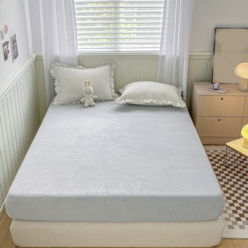 Soild Ultra Soft Fitted Sheet Modern Elegant Winter Bed Sheet Set