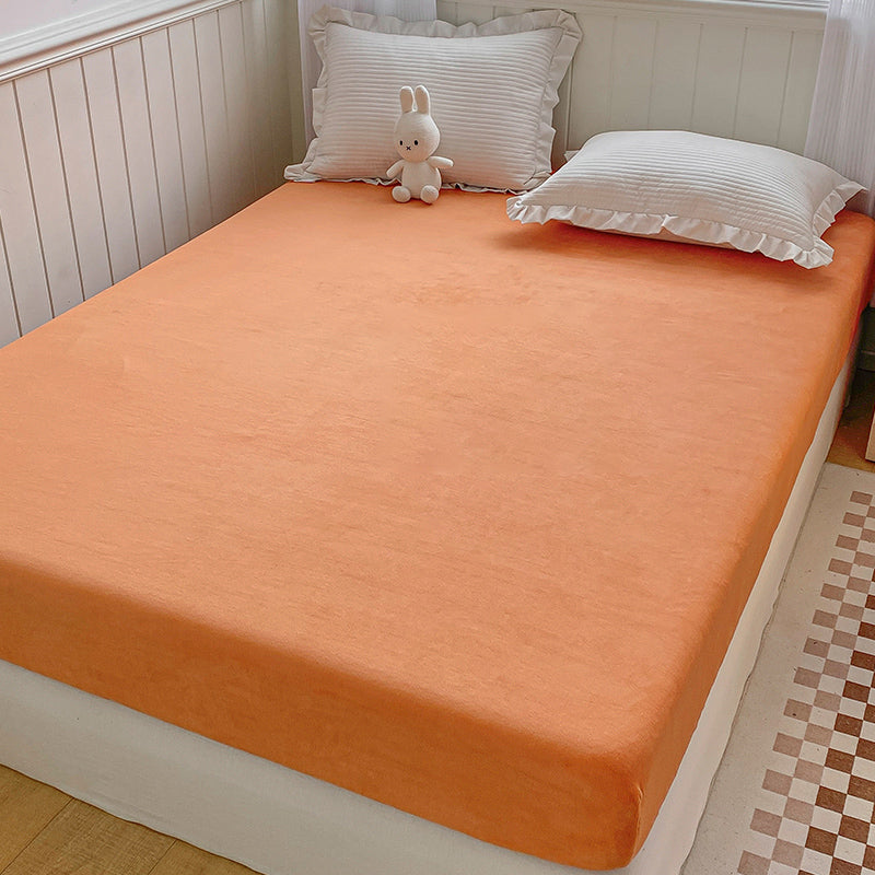 Soild Ultra Soft Fitted Sheet Modern Elegant Winter Bed Sheet Set