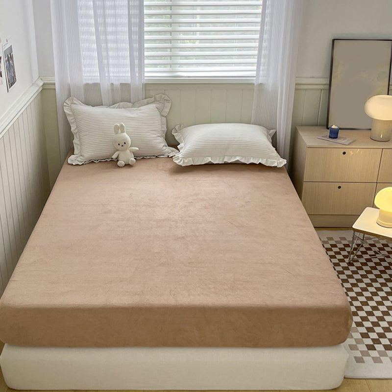 Soild Ultra Soft Fitted Sheet Modern Elegant Winter Bed Sheet Set