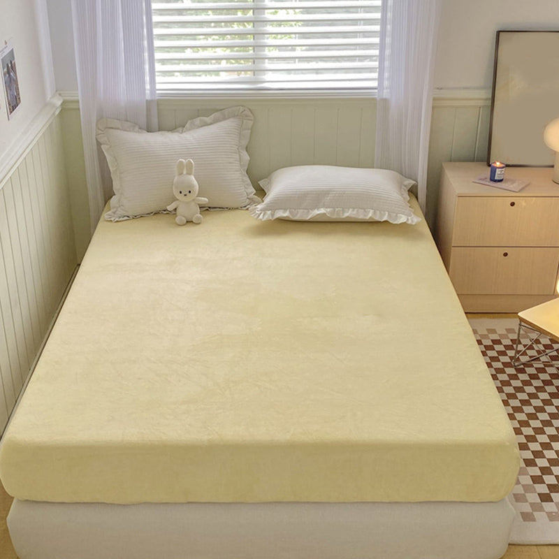 Soild Ultra Soft Fitted Sheet Modern Elegant Winter Bed Sheet Set