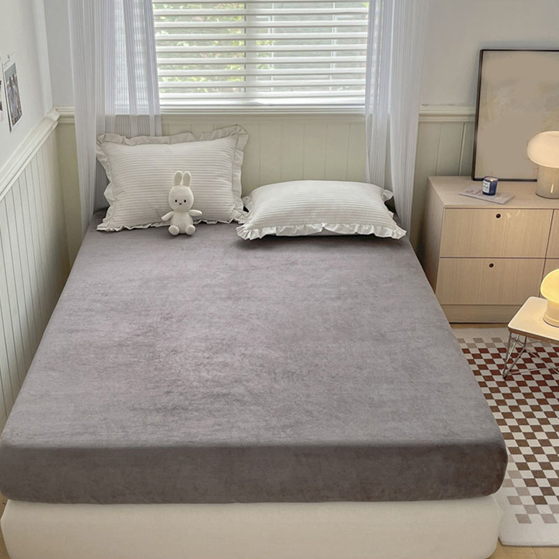 Soild Ultra Soft Fitted Sheet Modern Elegant Winter Bed Sheet Set