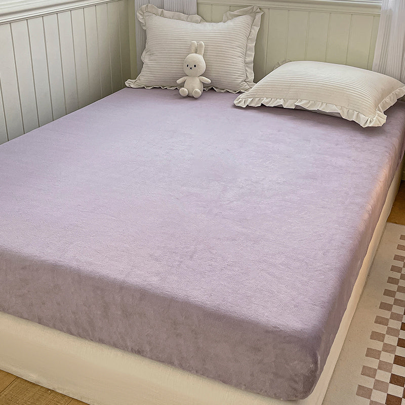 Soild Ultra Soft Fitted Sheet Modern Elegant Winter Bed Sheet Set