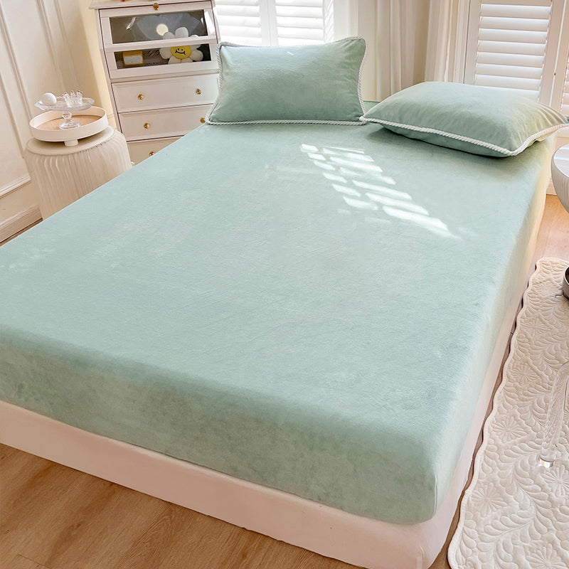 Soild Bed Sheet Set Cotton Modern Elegand Fitted Sheet for Bedroom