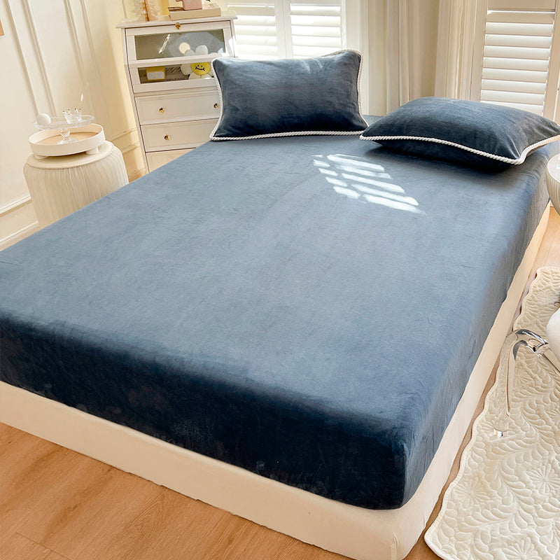 Soild Bed Sheet Set Cotton Modern Elegand Fitted Sheet for Bedroom