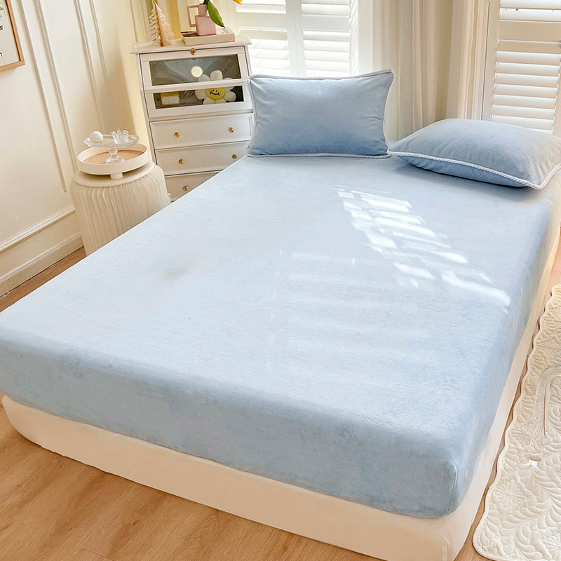 Soild Bed Sheet Set Cotton Modern Elegand Fitted Sheet for Bedroom