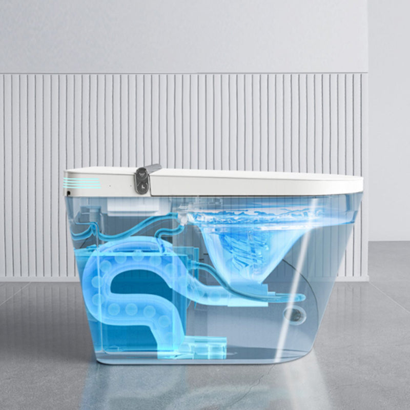 Contemporary Floor Mounted Flush Toilet Heated Seat Included Urine Toilet for Bathroom