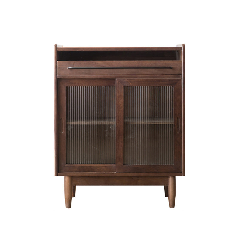 Modern Display Stand Pine Display Cabinet with Doors for Dining Room