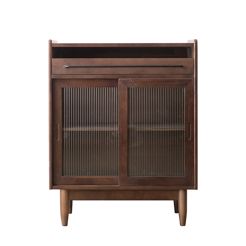Modern Display Stand Pine Display Cabinet with Doors for Dining Room