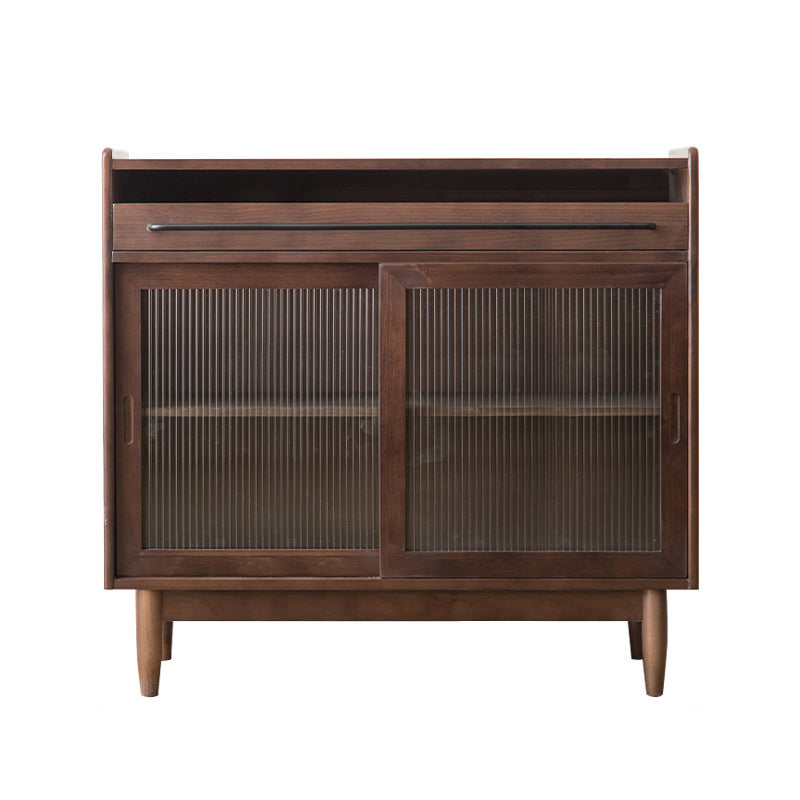 Modern Display Stand Pine Display Cabinet with Doors for Dining Room