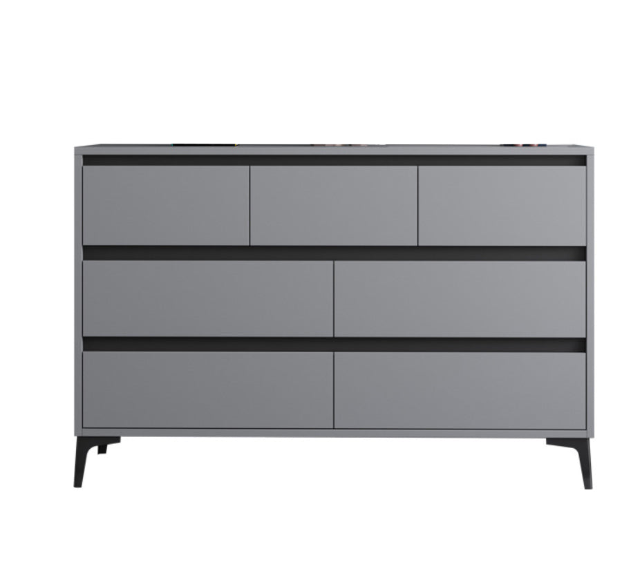 Contemporary Horizontal Double Dresser Wood Storage Chest Dresser for Bedroom