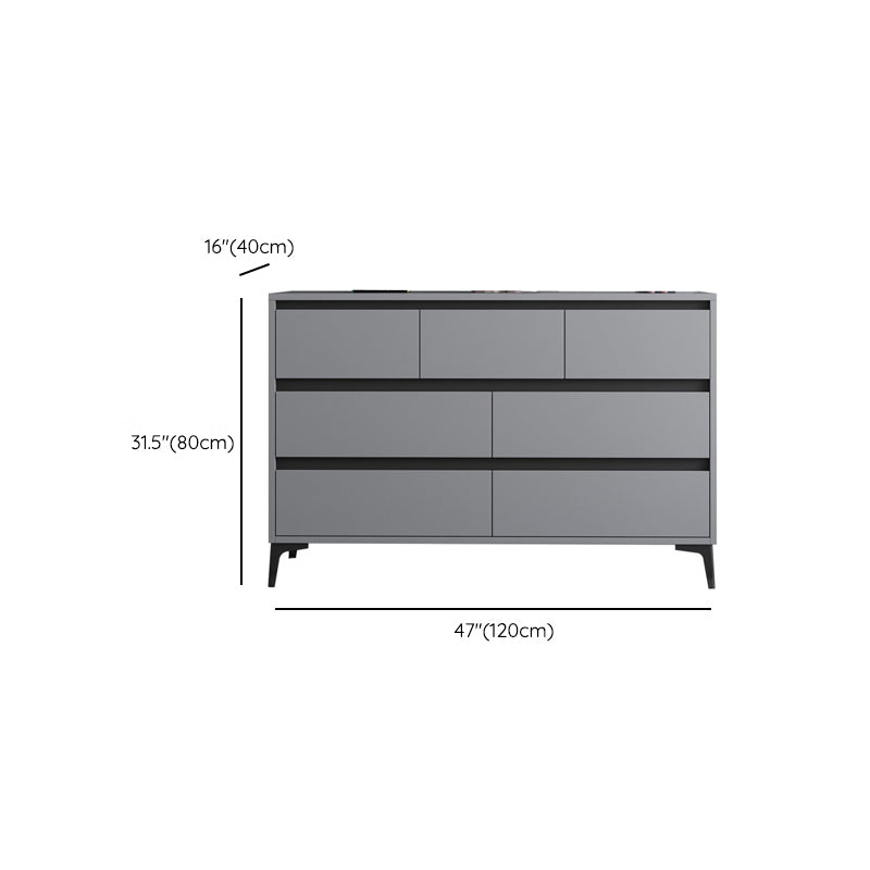 Contemporary Horizontal Double Dresser Wood Storage Chest Dresser for Bedroom
