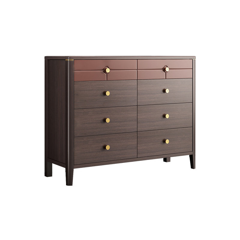 Contemporary Double Dresser Pine Horizontal Storage Chest Dresser for Bedroom