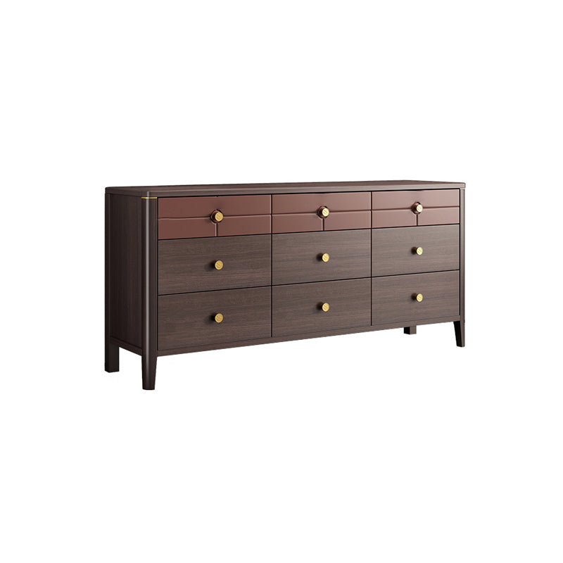 Contemporary Double Dresser Pine Horizontal Storage Chest Dresser for Bedroom