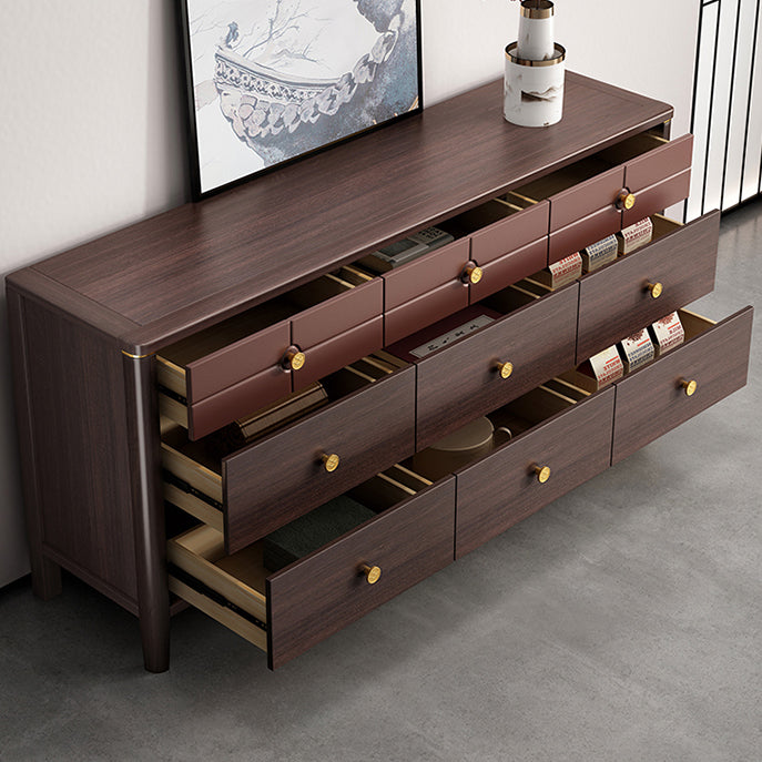 Contemporary Double Dresser Pine Horizontal Storage Chest Dresser for Bedroom