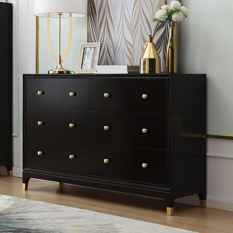 Classic Glam Double Dresser Cherry Horizontal Storage Chest Dresser for Bedroom
