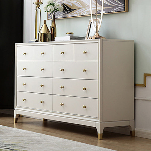 Classic Glam Double Dresser Cherry Horizontal Storage Chest Dresser for Bedroom