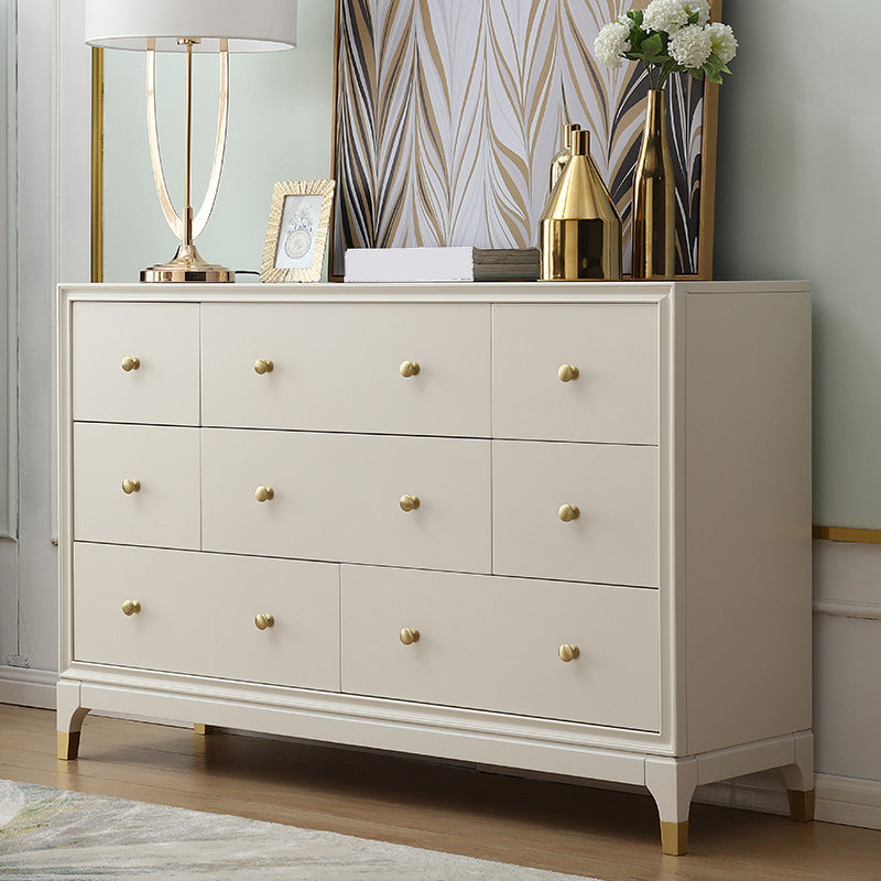 Classic Glam Double Dresser Cherry Horizontal Storage Chest Dresser for Bedroom